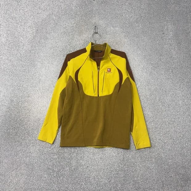 블랙야크 옐로우 로고 등산 기능성 반집업 긴팔티 95