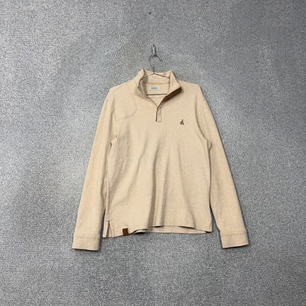 빈폴 로고 베이지 반집업 버튼 맨투맨 100