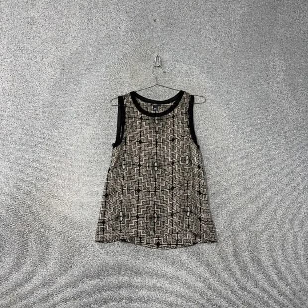 클럽모나코 빈티지 패턴 실크 민소매 나시 XS