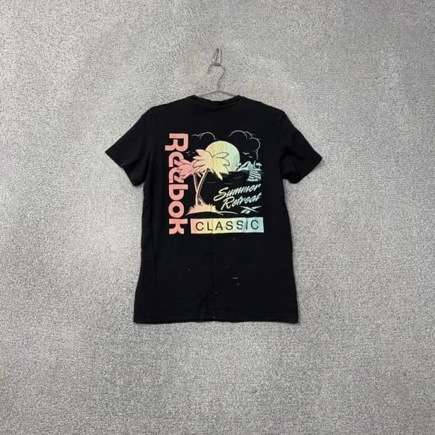 리복 빈티지 백프린팅 반팔티 M