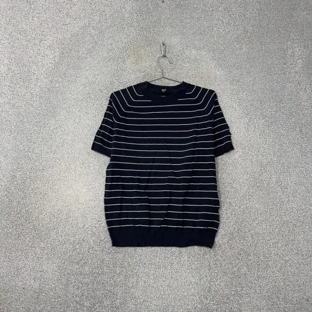 유니클로 스트라이프 네이비 반팔티 L