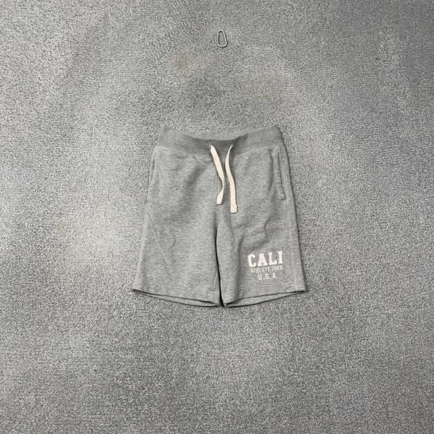 후아유 라이트 그레이 로고 밴딩 코튼 반바지 S