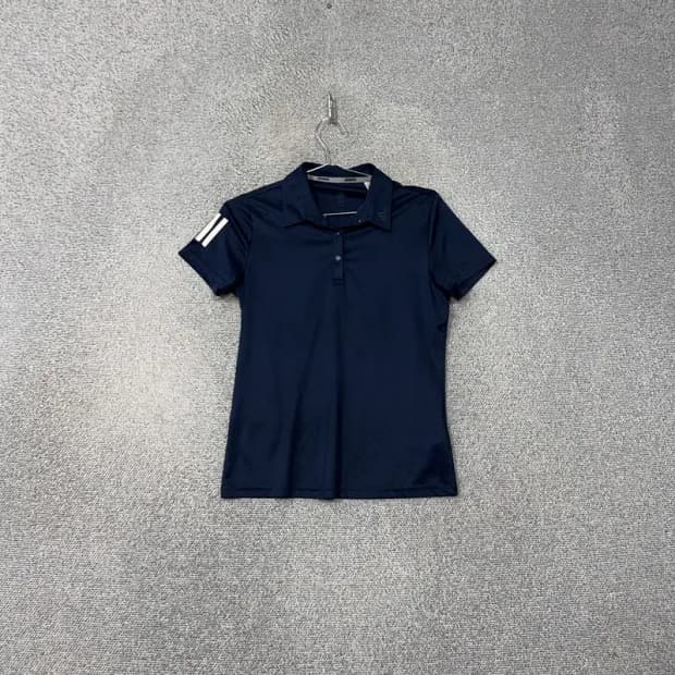 아디다스 네이비 완장 로고 기능성 여성 반팔 카라티 XL