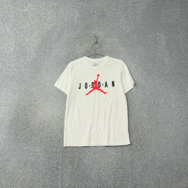 조던 로고 프린팅 화이트 남성 반팔 티 L