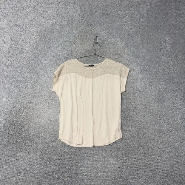 클럽모나코 여성 크림 나시 반팔 티 S