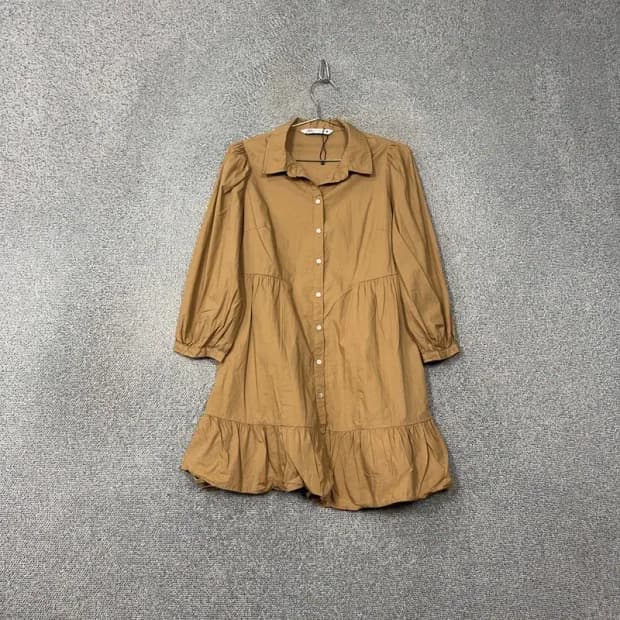 자라 카멜 톤 여성 캐주얼 셔츠 원피스 S