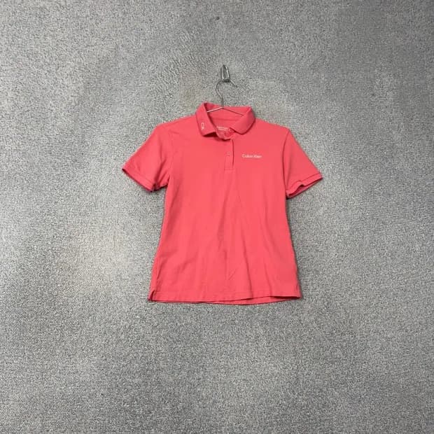 캘빈클라인 코랄 로고 기능성 여성 반팔 카라티 S