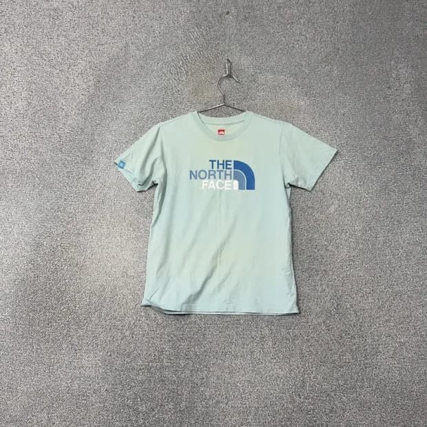 노스페이스 프린팅 민트 반팔 티 M