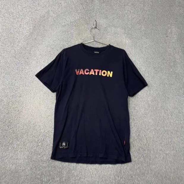 그루브라임 캐주얼 로고 네이비 프린팅 반팔티 L