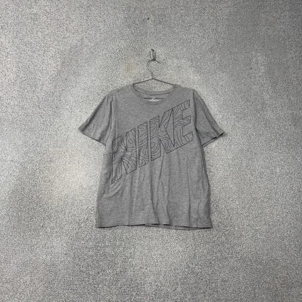 나이키 빅로고 프린팅 라이트 그레이 반팔 티 XL