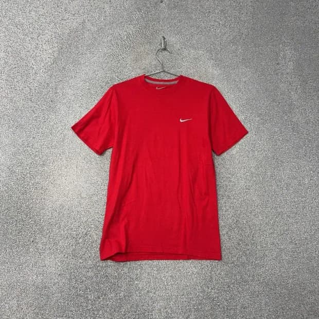 나이키 레드 로고 남성 코튼 반팔티 S