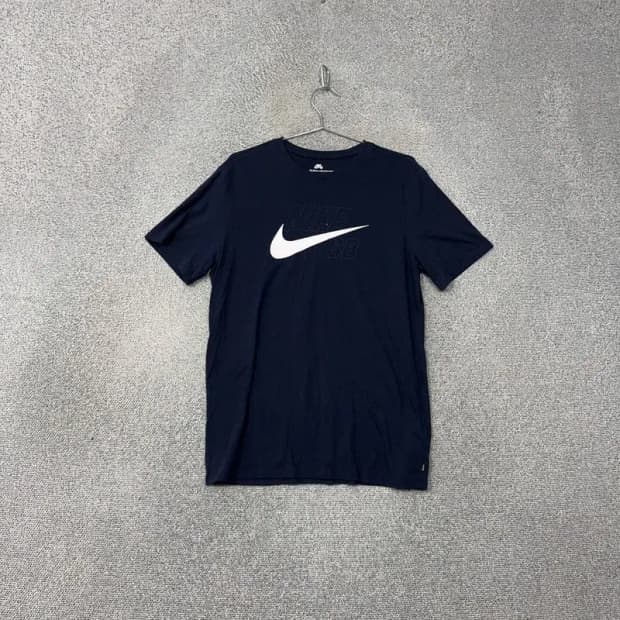 나이키 빅스우시 로고 프린팅 네이비 반팔 티 L