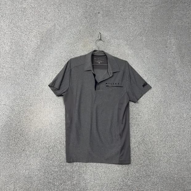 밀레 그레이 남성 등산 기능성 운동 반팔 카라티 M