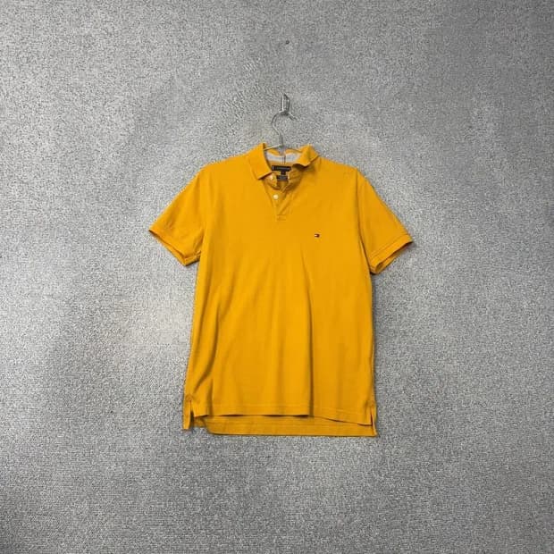 타미힐피거 옐로우 로고 남성 반팔 카라티 M