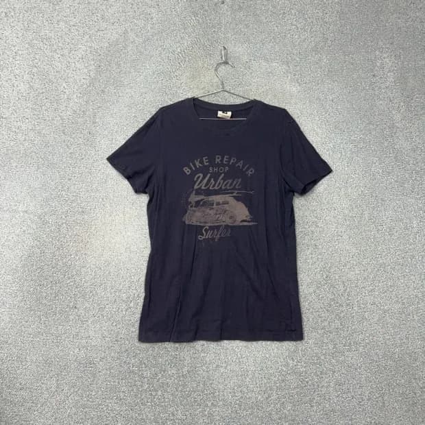 빈폴 프린팅 네이비 반팔 티 105