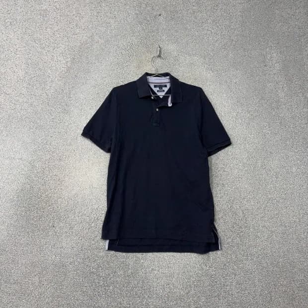 타미힐피거 네이비 로고 남성 반팔 카라티 S