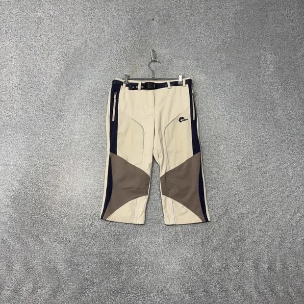 네파 베이지 로고 등산 기능성 5부 팬츠 M