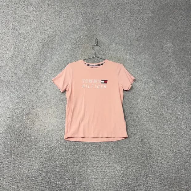 타미힐피거 프린팅 라이트 핑크 반팔 티 M/M/M