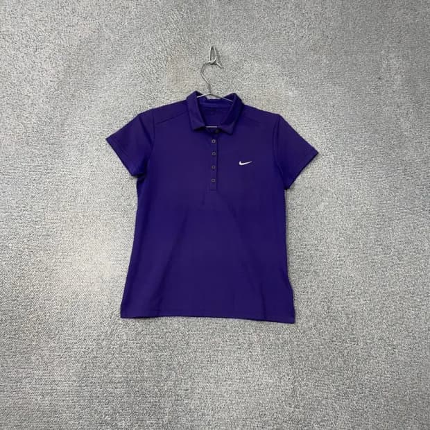 나이키 퍼플 로고 여성 반팔 카라티 L