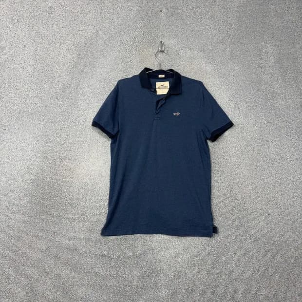 홀리스터 네이비 로고 남성 반팔 카라티 L