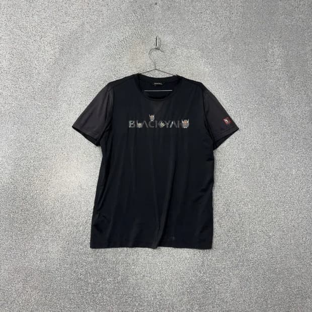 블랙야크 프린팅 등산 운동 기능성 블랙 반팔 티 100