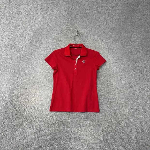 라코스테 레드 로고 여성 반팔 카라티 90