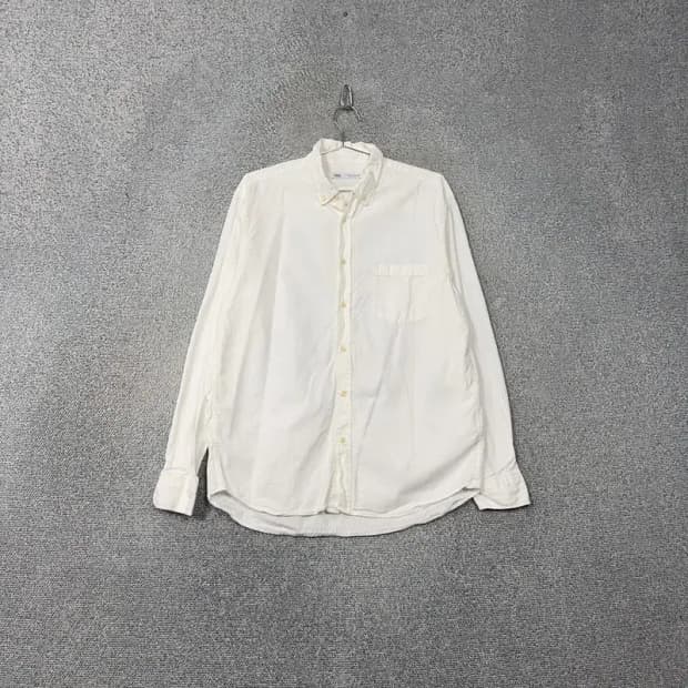 자라 남성 화이트 캐주얼 옥스포드 셔츠 L