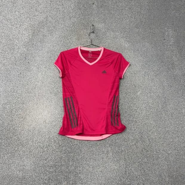 아디다스 핑크 로고 여성 운동 기능성 반팔티 S