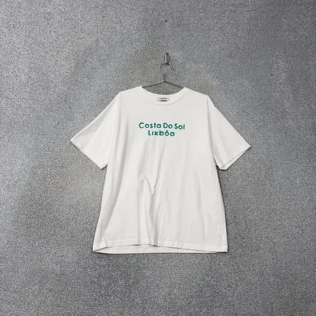 에잇세컨즈 프린팅 캐주얼 화이트 오버핏 반팔티 XXL