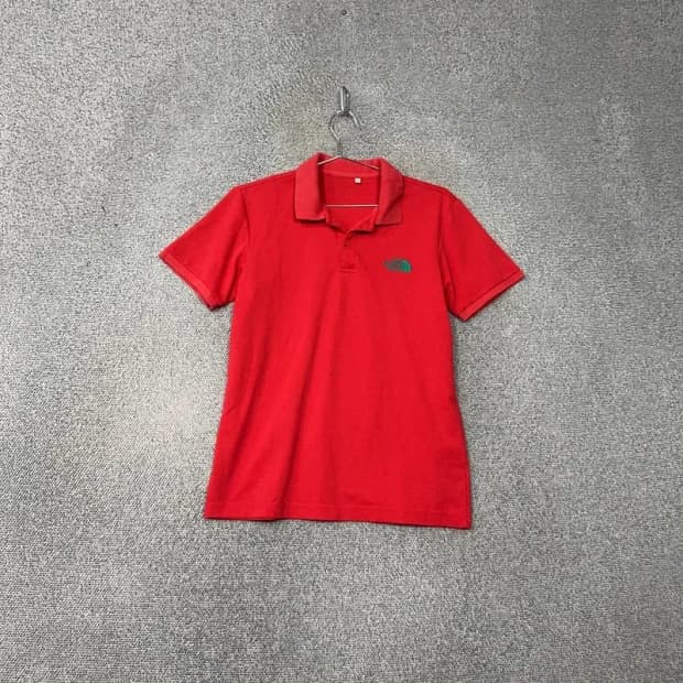 노스페이스 레드 로고 등산 남성 기능성 반팔 카라티 95