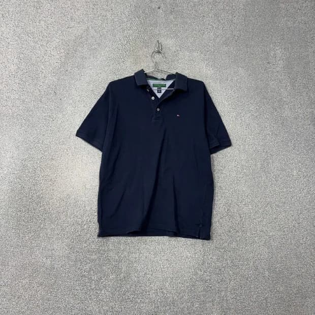타미힐피거 네이비 로고 남성 반팔 카라티 L