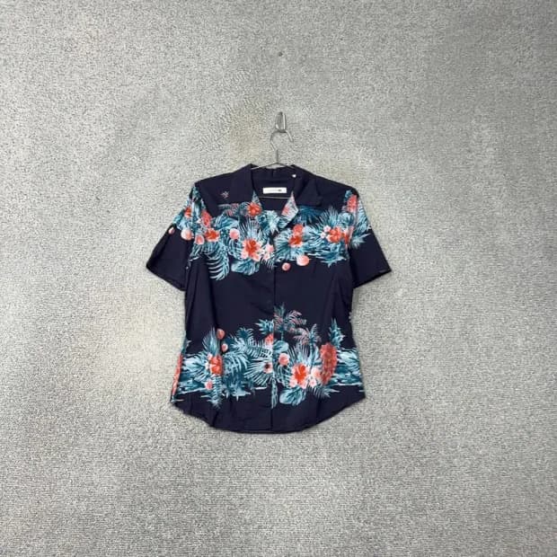 라코스테 플라워 패턴 빈티지 반팔 셔츠 34