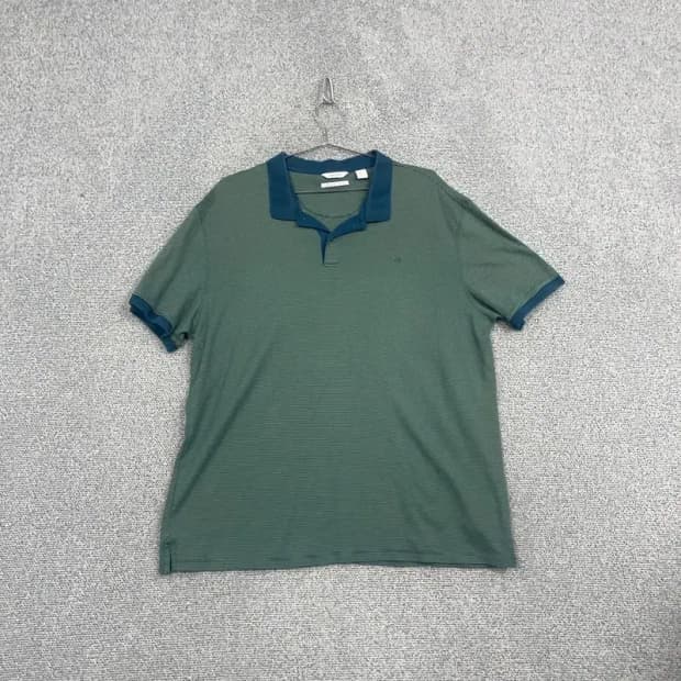 캘빈클라인 빅사이즈 스트라이프 그린 반팔 카라티 XXL