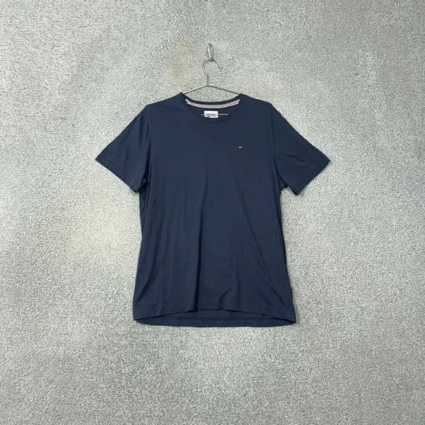 타미힐피거 네이비 로고 캐주얼 반팔티 L
