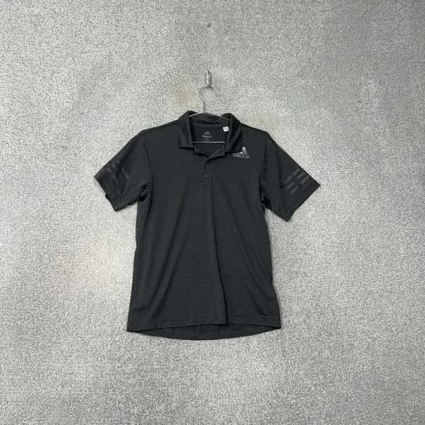 아디다스 그레이 로고 기능성 반팔카라티 M