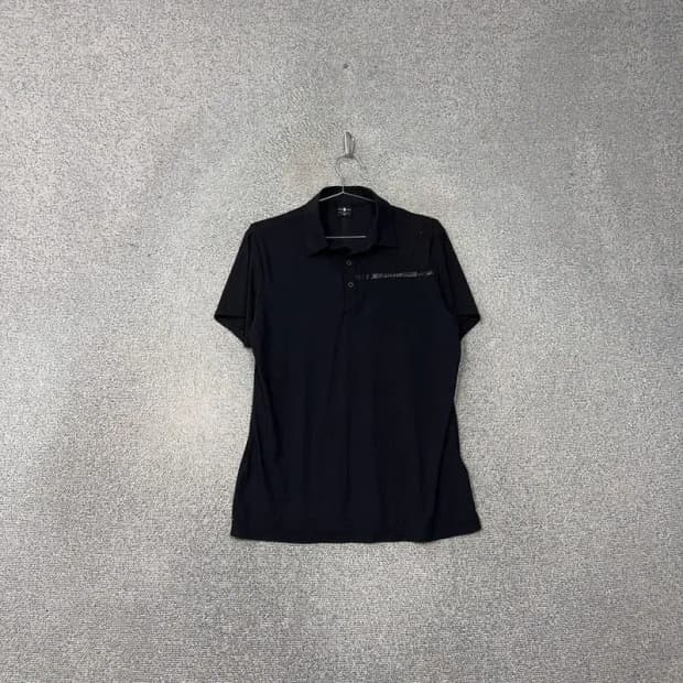 와이드앵글 네이비 로고 남성 골프 기능성 반팔 카라티 100