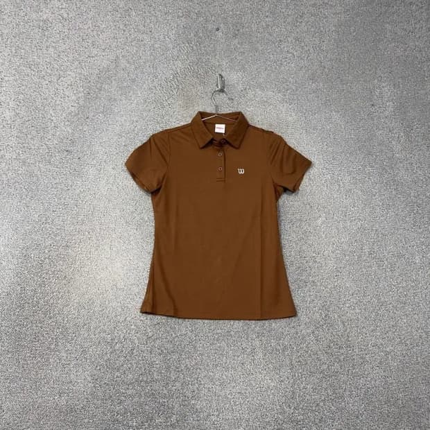 [새상품]윌슨 브라운 로고 여성 기능성 반팔 카라티 90