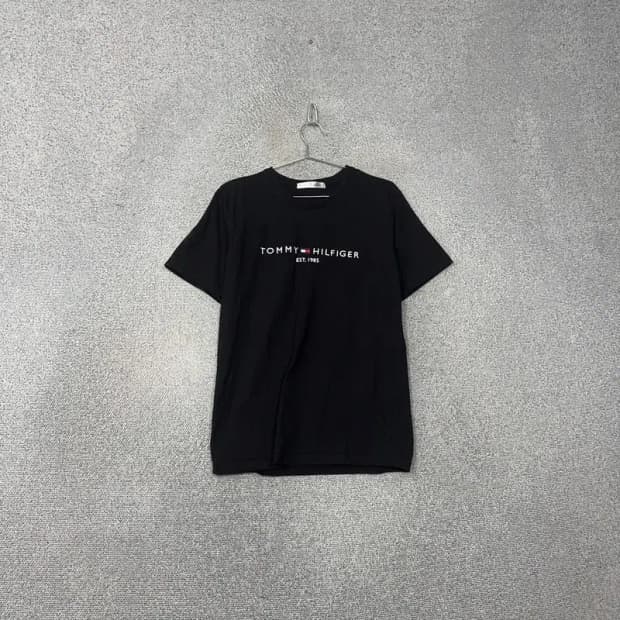 타미힐피거 스펠 로고 블랙 코튼 반팔티 XL