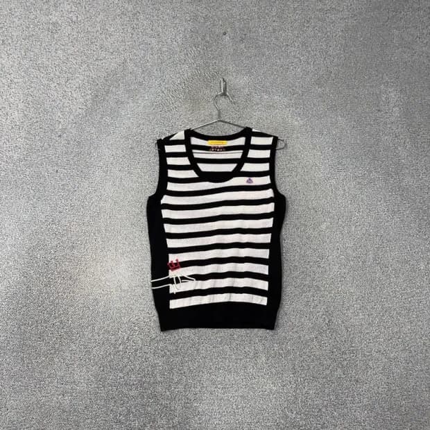 루이까스텔 골프 여성 스트라이프 니트 조끼 95