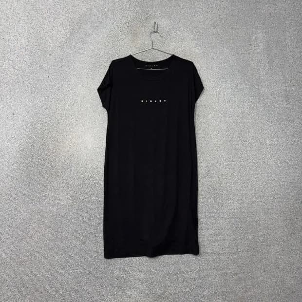 시슬리 프린팅 로고 캐주얼 블랙 원피스 M