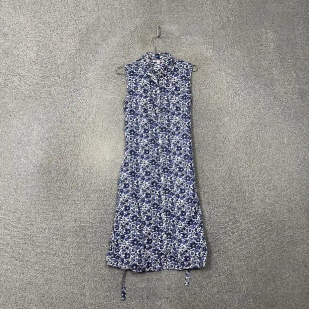 유니클로 리베르티 플라워 패턴 민소매 원피스 S