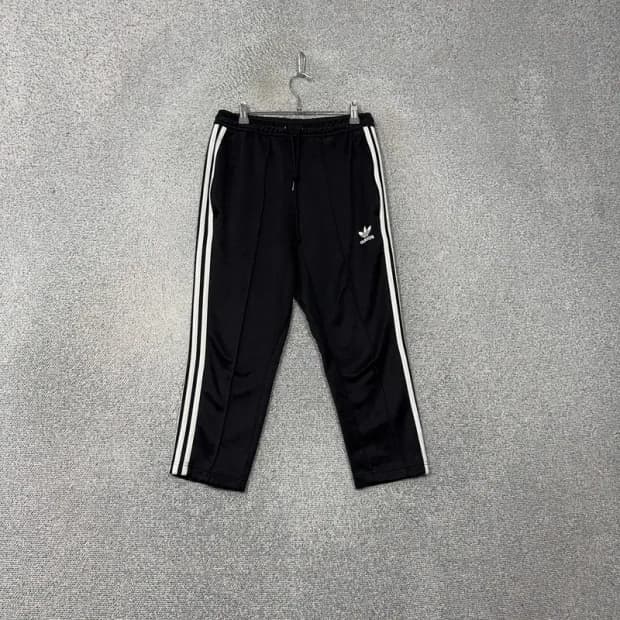 아디다스 블랙 불꽃 삼선 7부 트레이닝 팬츠 90