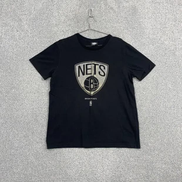 NBA 네츠 프린팅 블랙 오버핏 반팔티 XL