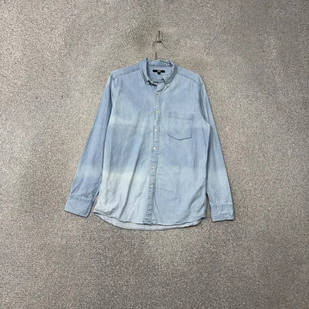 유니클로 남성 연청 데님 셔츠 L
