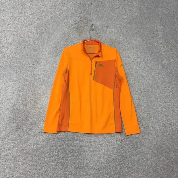 네파 등산 남성 오렌지 반집업 긴팔 티 M
