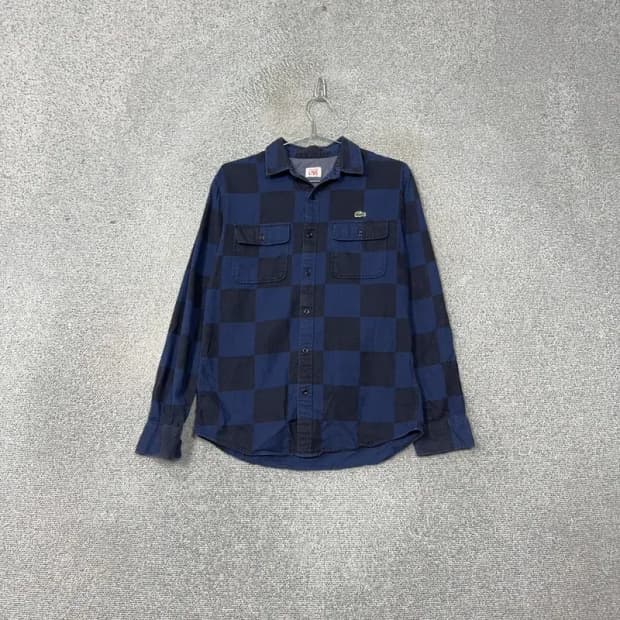 라코스테 라이브 캐주얼 체크 네이비 셔츠 95