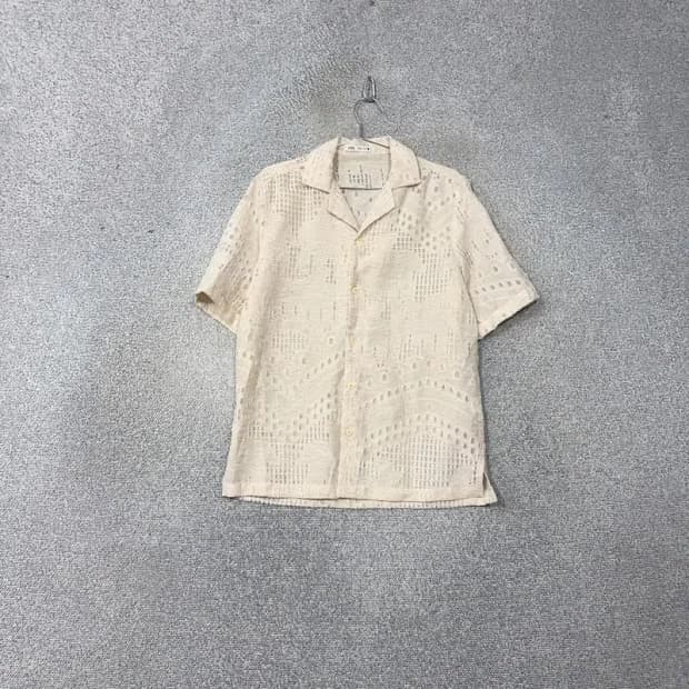 자라 남성 컷 아웃 브로더리 셔츠 S