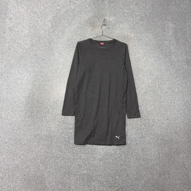 푸마 그레이 로고 코튼 원피스 M