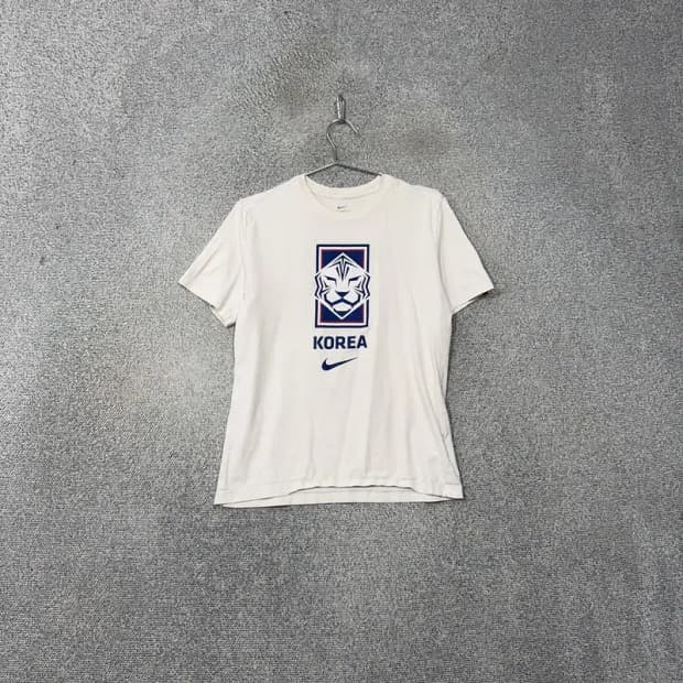 나이키 코리아 국가대표 프린팅 크림 반팔 티 M