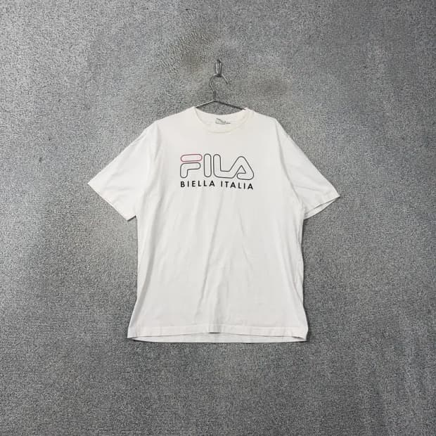 휠라 프린팅 화이트 반팔 티 LARGE